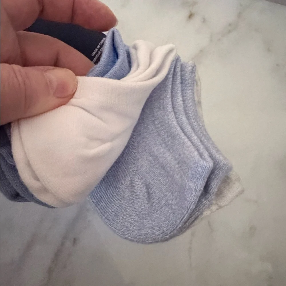 GAP women Blue and White Socks 10 pairs cotton blend low cut